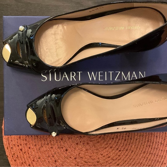 Stuart Weitzman Tabeta Open Toe Pumps - Picture 1 of 5